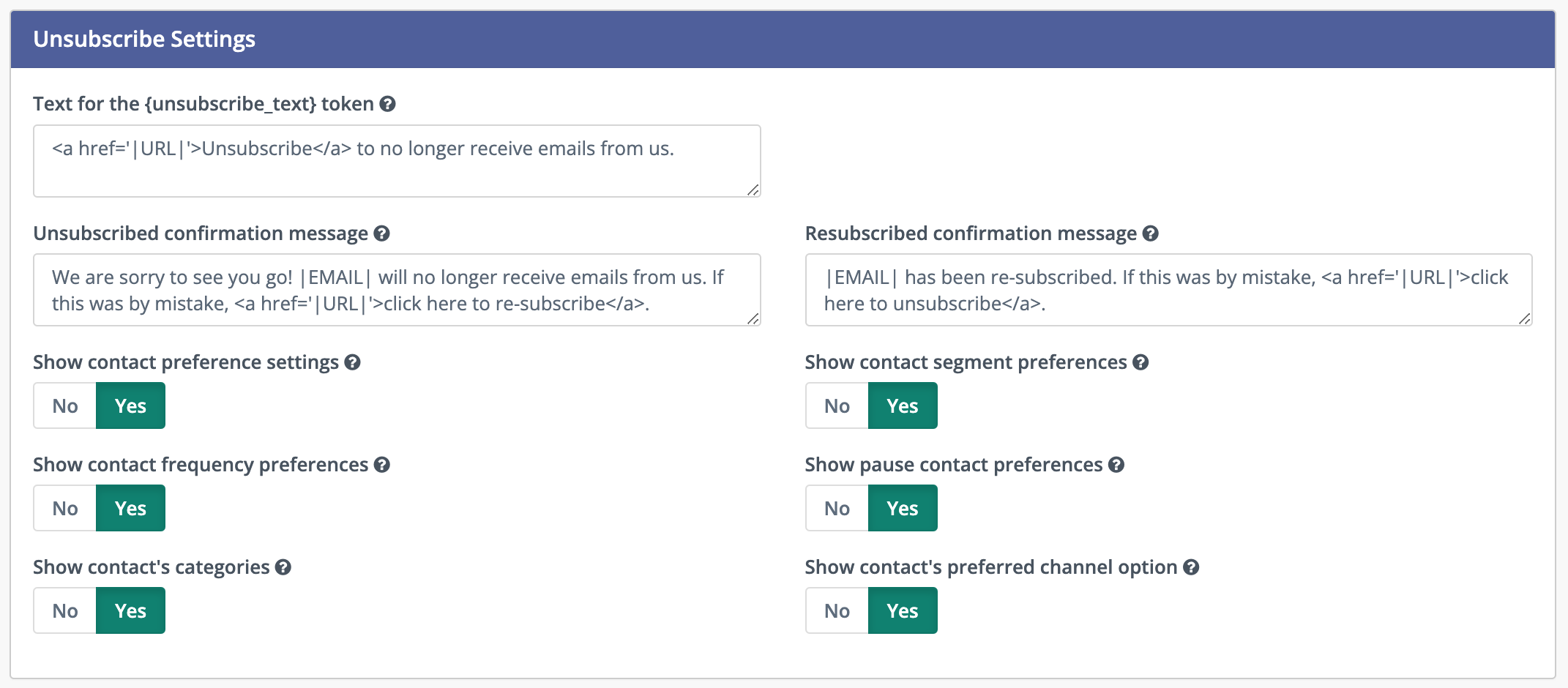 Screenshot of Email unsubscribe