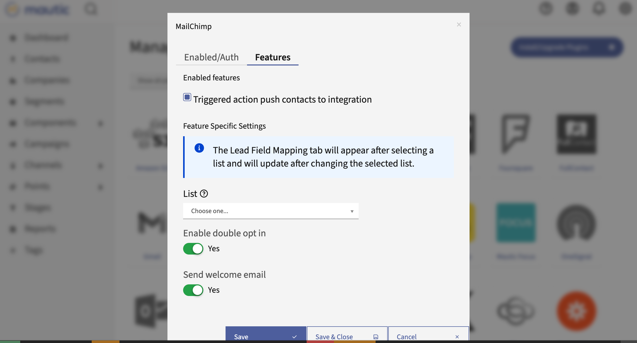 MailChimp Plugin configuration